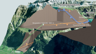 Illustration for article titled Truck transported on a ropeway going up a 5,400-foot mountain